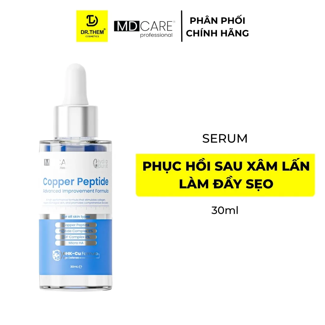 Tinh Chất Phục Hồi MD CARE Copper Peptide Serum Hỗ Trợ Tăng Sinh Collagen Làm Đầy Sẹo Chống Lão Hóa 30ml