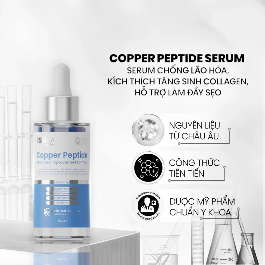 Tinh Chất Phục Hồi MD CARE Copper Peptide Serum Hỗ Trợ Tăng Sinh Collagen Làm Đầy Sẹo Chống Lão Hóa 30ml 2