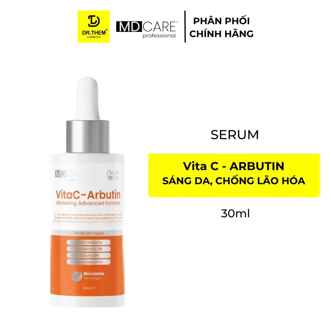 Serum MD Care VitaC Arbutin Whitening Advanced Formula Hỗ Trợ Làm Sáng Da Mờ Thâm Chống Lão Hóa 30ml