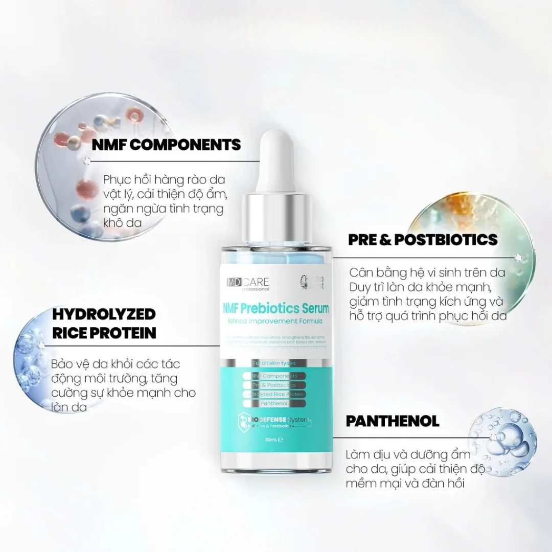 Tinh Chất Phục Hồi MD CARE NMF Prebiotics Serum Cân Bằng Lợi Khuẩn Hỗ Trợ Giảm Đỏ Cho Da Nhạy Cảm 30ml 3