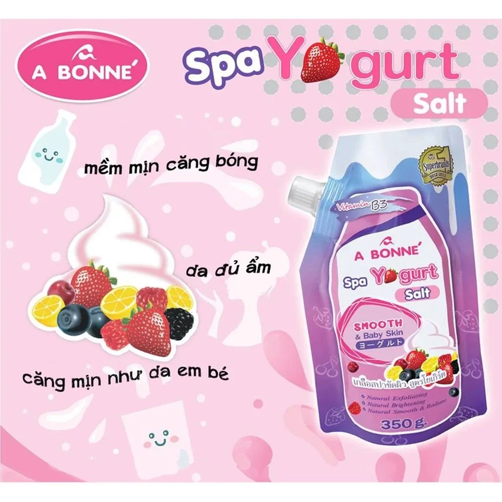 Muối Tắm Tẩy Tế Bào Chết A Bonne Spa Milk Salt Sữa Bò Sữa Chua Vitamin C Dưỡng Da Mịn Màng 350g 3