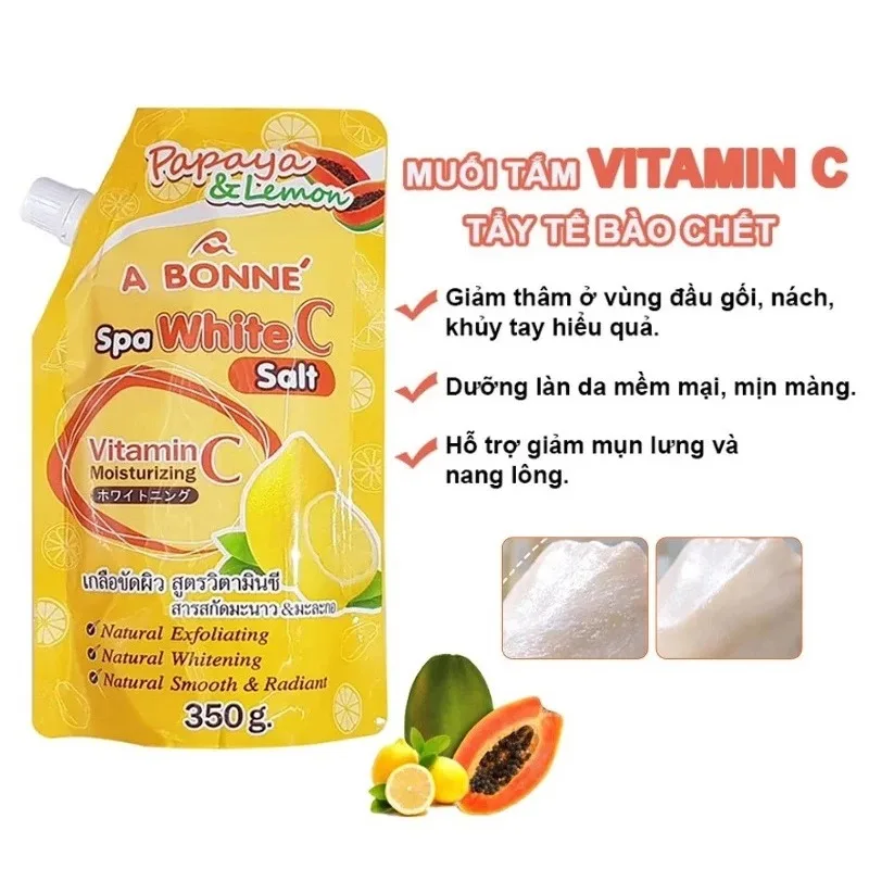 Muối Tắm Tẩy Tế Bào Chết A Bonne Spa Milk Salt Sữa Bò Sữa Chua Vitamin C Dưỡng Da Mịn Màng 350g 4