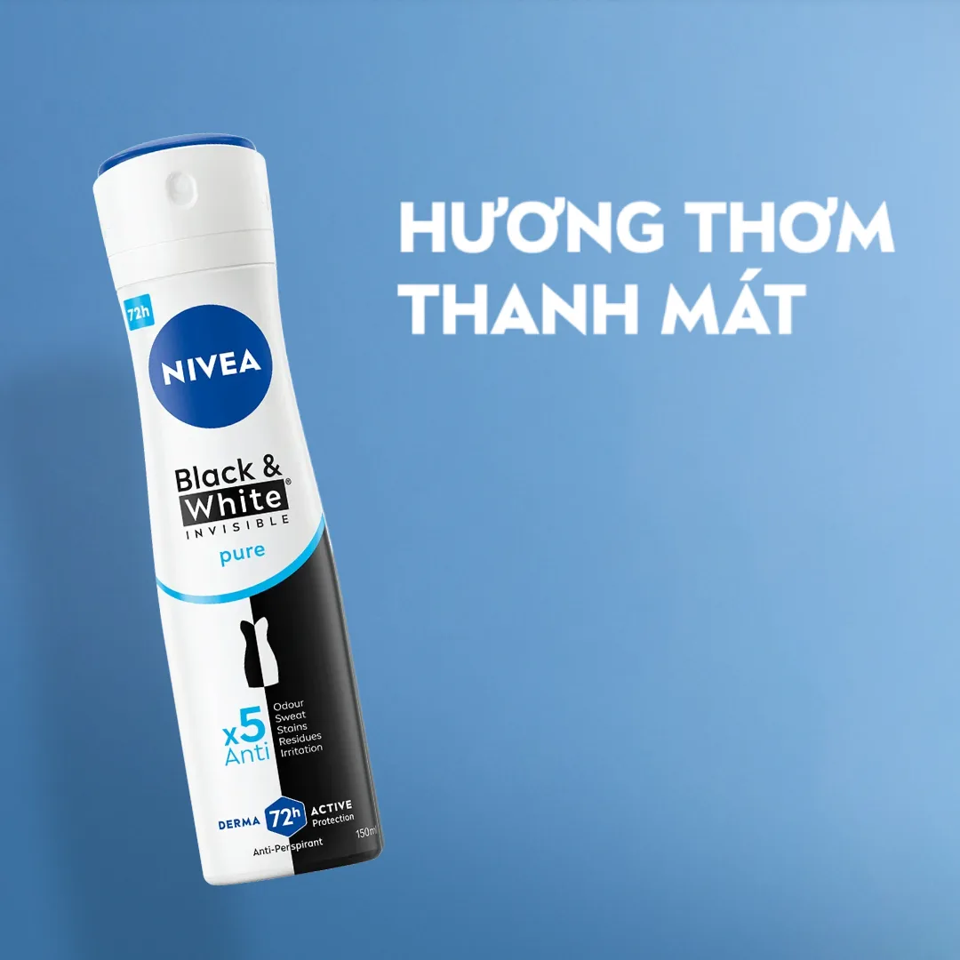 Xịt Lăn Ngăn Mùi Nivea Black And White Ngăn Vệt Ố Vàng Trên Áo Thanh Mát Dịu Nhẹ 50ml/150ml 4