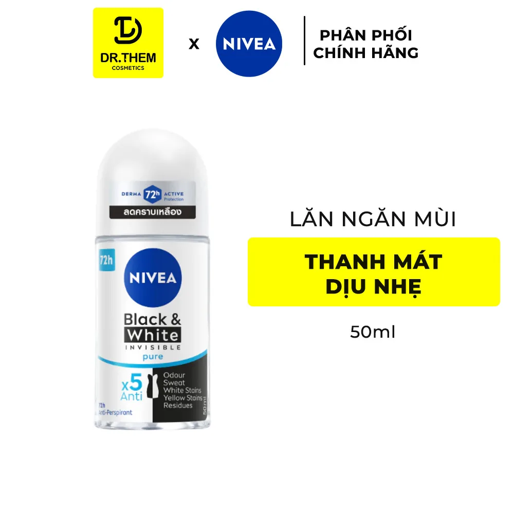 Xịt Lăn Ngăn Mùi Nivea Black And White Ngăn Vệt Ố Vàng Trên Áo Thanh Mát Dịu Nhẹ 50ml/150ml 5