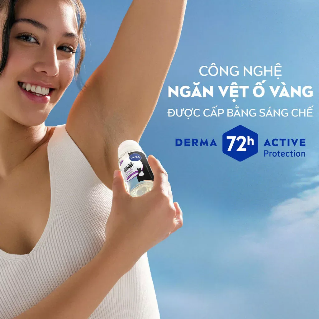 Lăn Ngăn Mùi Nivea Black & White Invisible Authentic Ngăn Mùi Và Mồ Hôi 72 Giờ Hạn Chế Vệt Ố Vàng Vệt Trắng 50ml 7