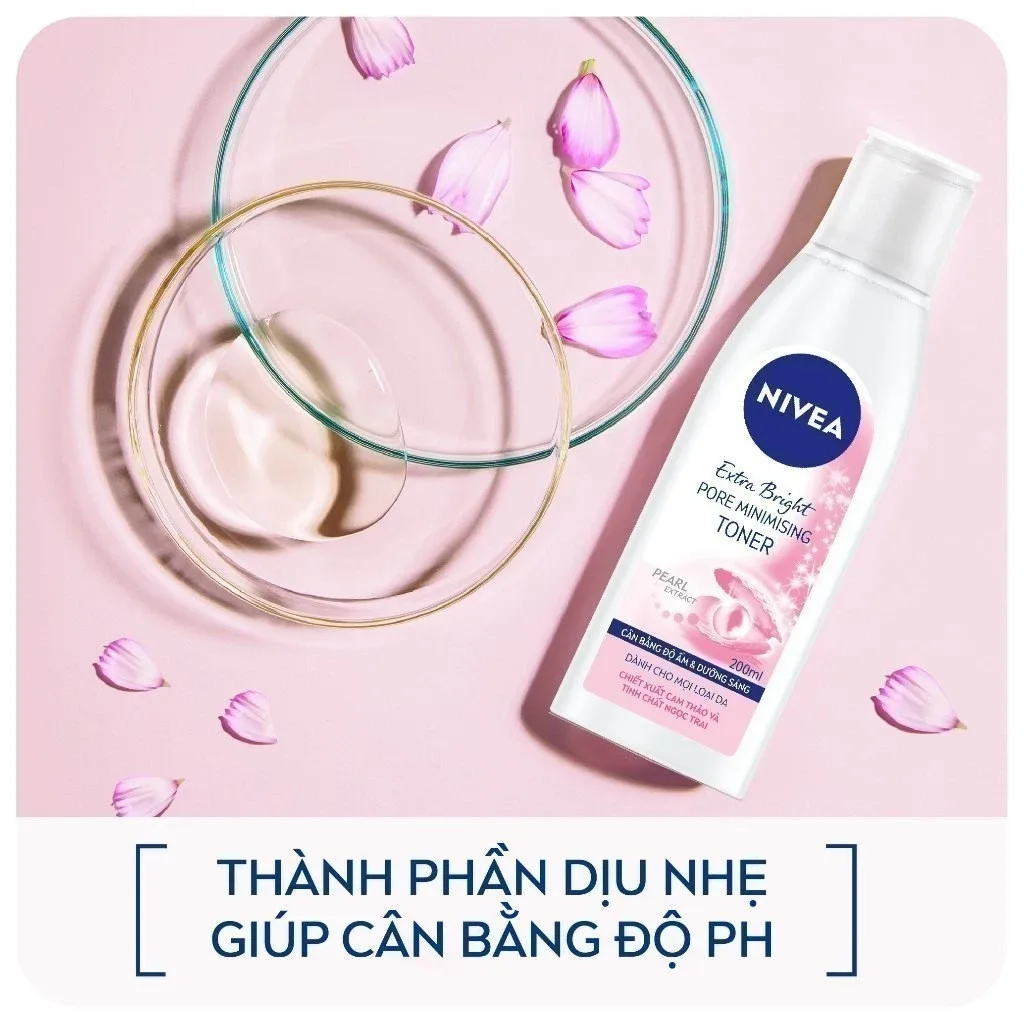 Nước Hoa Hồng Nivea Dưỡng Sáng Da Cam Thảo & Pearly Bright Cân Bằng pH Se Khít Lỗ Chân Lông Cho Mọi Loại Da 200ml 7