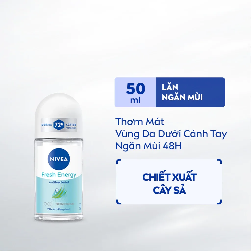 Lăn Ngăn Mùi NIVEA Fresh Energy Tươi Mát Sức Sống Khô Thoáng Ngăn Mùi 72 Giờ Chiết Xuất Sả Không Cồn 50ml 2