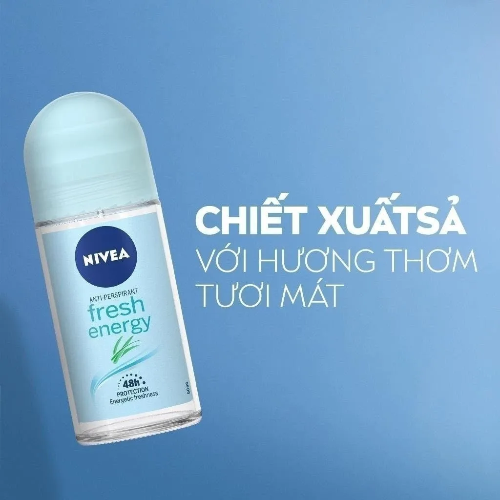 Lăn Ngăn Mùi NIVEA Fresh Energy Tươi Mát Sức Sống Khô Thoáng Ngăn Mùi 72 Giờ Chiết Xuất Sả Không Cồn 50ml 6