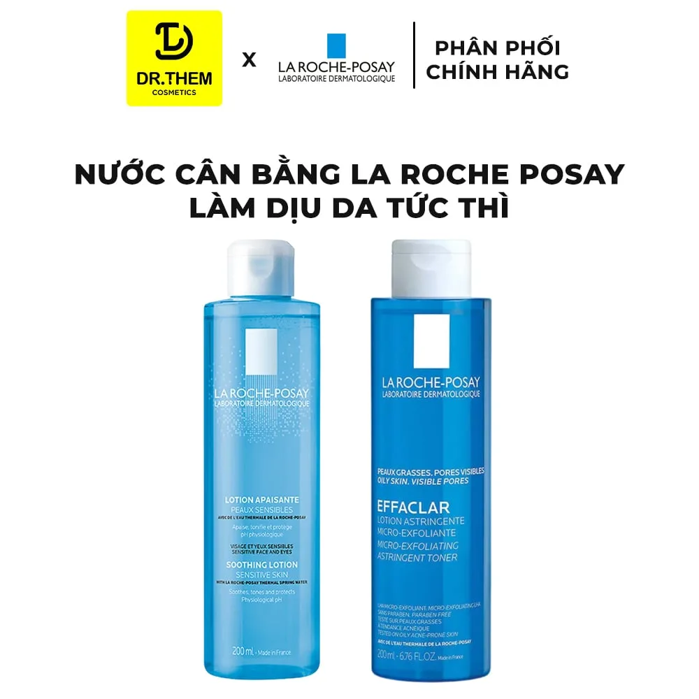 Nước Cân Bằng Giàu Khoáng La Roche Posay Effaclar Toner Và Toleriane Lotion Làm Dịu Cân Bằng Da 200ml