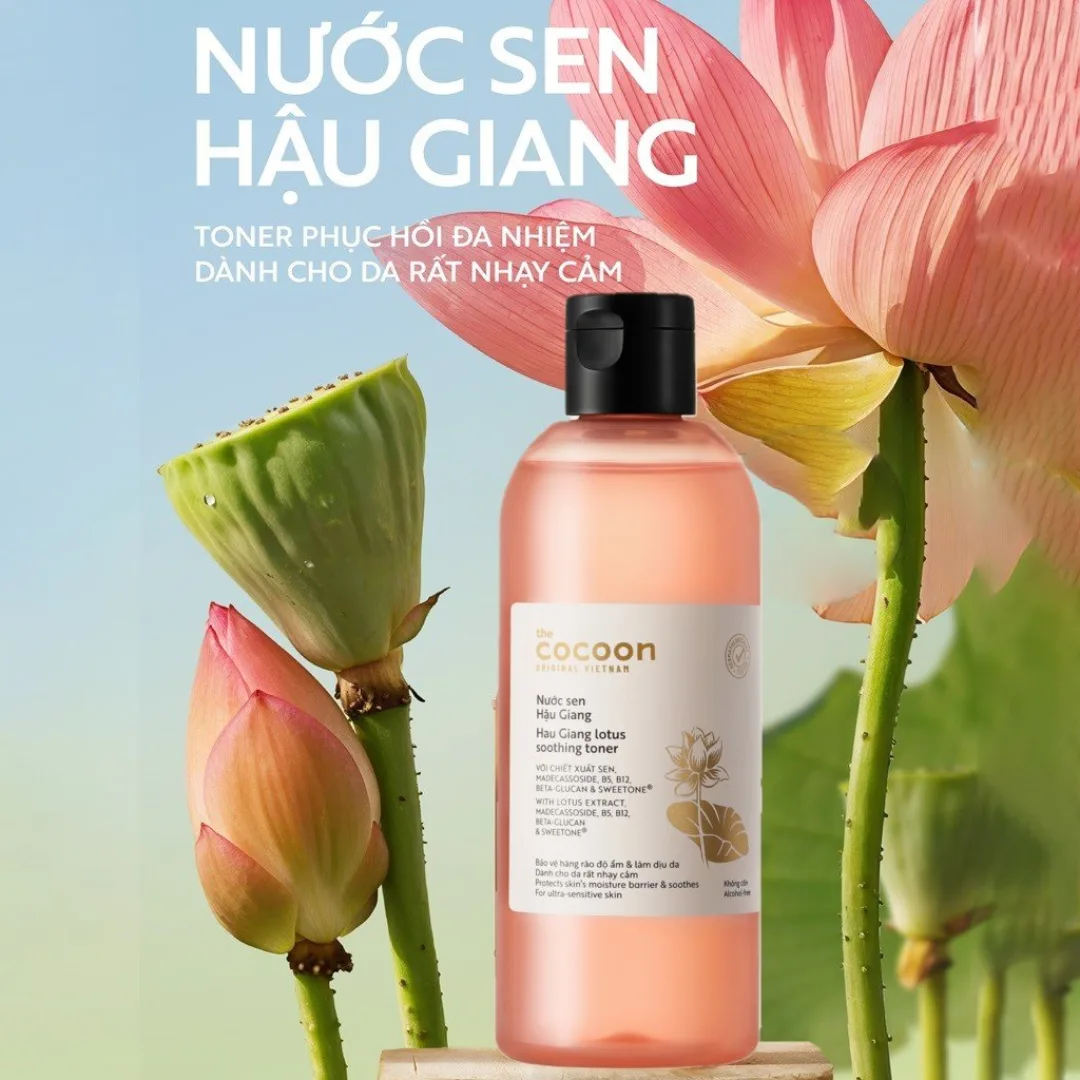 Nước Hoa Hồng Cocoon Nước Sen Hậu Giang Toner Hỗ Trợ Phục Hồi Cấp Ẩm Làm Dịu Cho Da Rất Nhạy Cảm 310ml 2