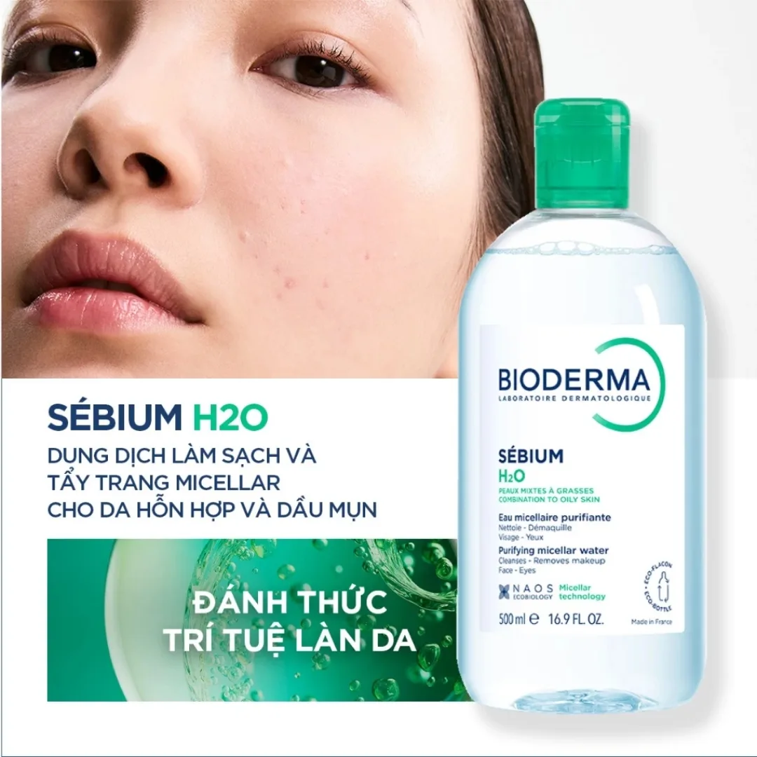 Nước Tẩy Trang Bioderma Sensibio Sébium H2O Làm Sạch Sâu Dịu Nhẹ Cho Da Nhạy Cảm Và Da Dầu Mụn 100ml 500ml 6