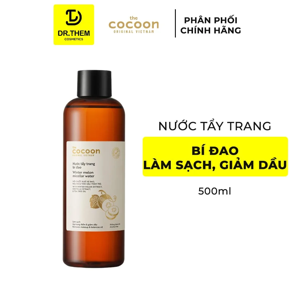Nước Tẩy Trang Cocoon Bí Đao Winter Melon Micellar Water Làm Sạch Sâu Giảm Dầu Cho Da Dầu Mụn 500ml