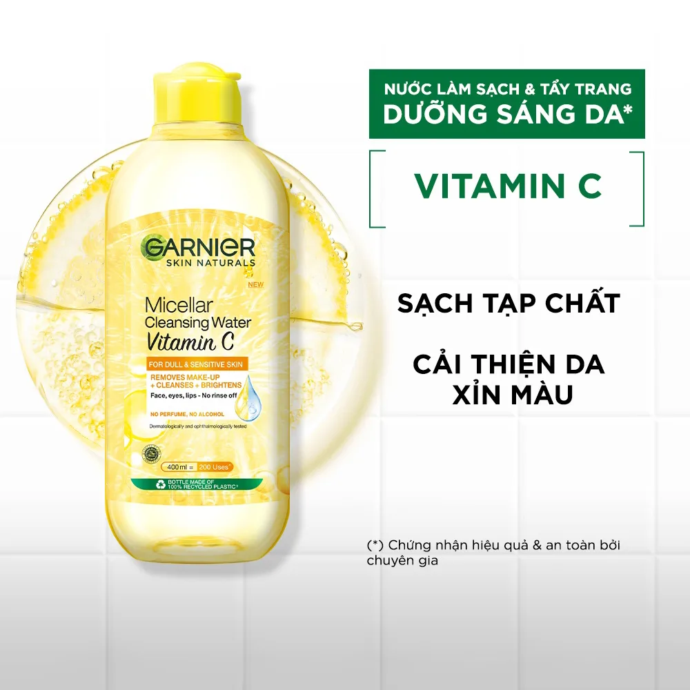 Nước Tẩy Trang Garnier Micellar Cleansing Water Làm Sạch Sâu Dịu Nhẹ 3 Trong 1 Cho Mọi Loại Da 50ml/400ml 6