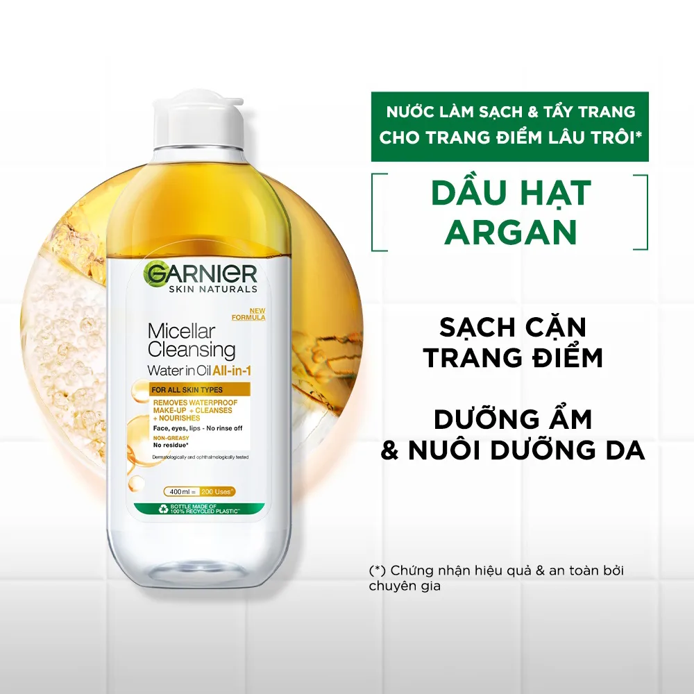 Nước Tẩy Trang Garnier Micellar Cleansing Water Làm Sạch Sâu Dịu Nhẹ 3 Trong 1 Cho Mọi Loại Da 50ml/400ml 7