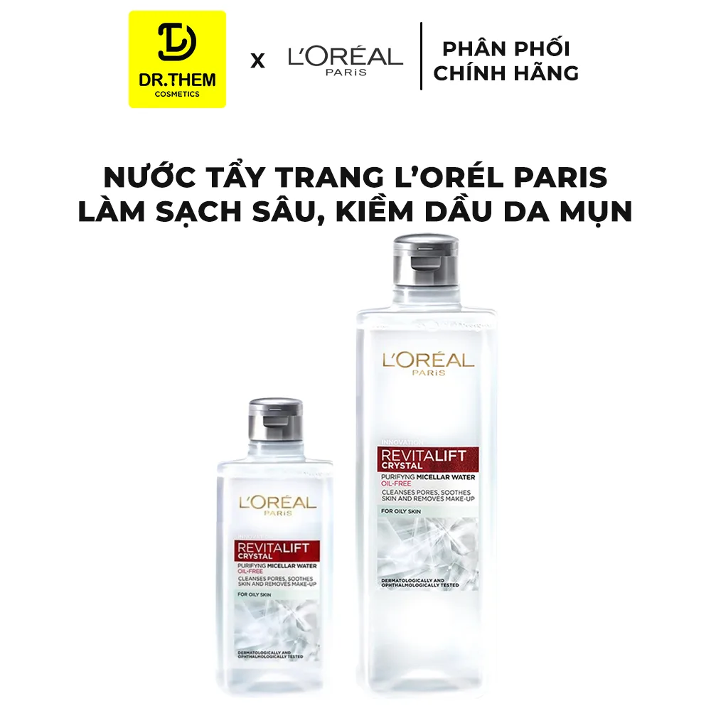 Nước Tẩy Trang L'Oreal Paris 3in1 Micellar Water Làm Sạch Sâu Dưỡng Ẩm Dịu Nhẹ Cho Mọi Loại Da 95ml/400ml 8