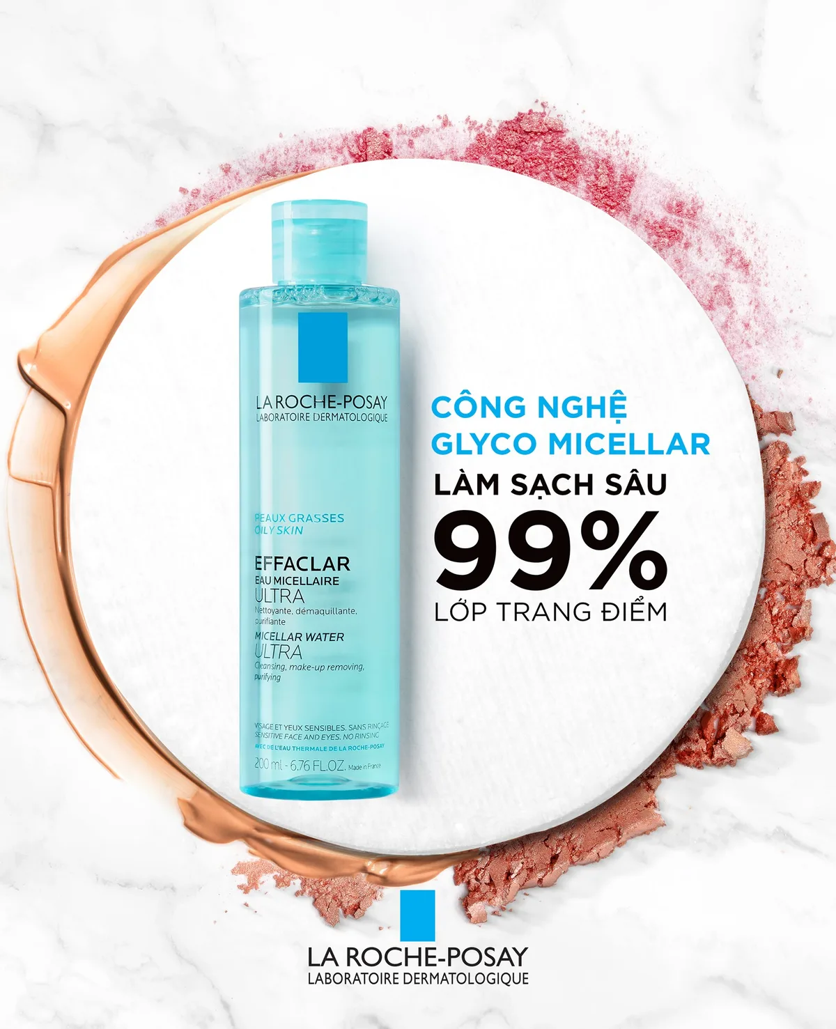 Nước Tẩy Trang La Roche Posay Micellar Water Ultra Effaclar Sensitive Làm Sạch Sâu Cho Da Dầu Mụn Da Nhạy Cảm 200ml 400ml 3