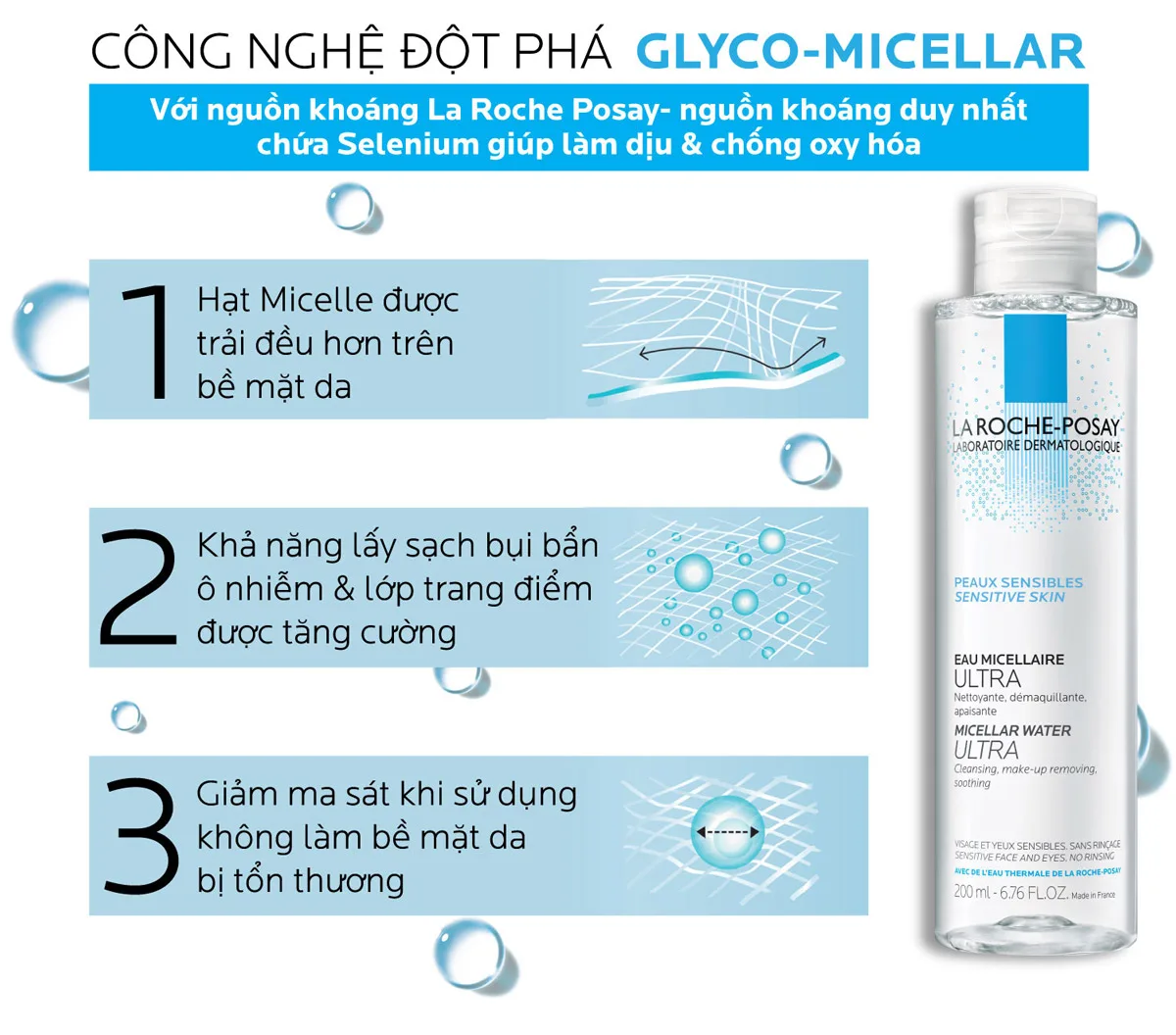 Nước Tẩy Trang La Roche Posay Micellar Water Ultra Effaclar Sensitive Làm Sạch Sâu Cho Da Dầu Mụn Da Nhạy Cảm 200ml 400ml 4