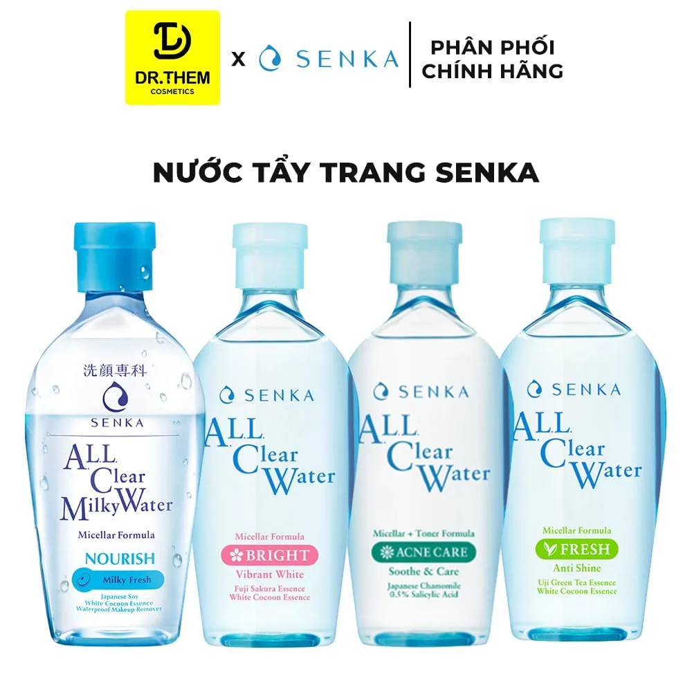 Nước Tẩy Trang Senka All Clear Water Micellar Formula Làm Sạch Trang Điểm Và Dưỡng Ẩm Cho Da 230ml