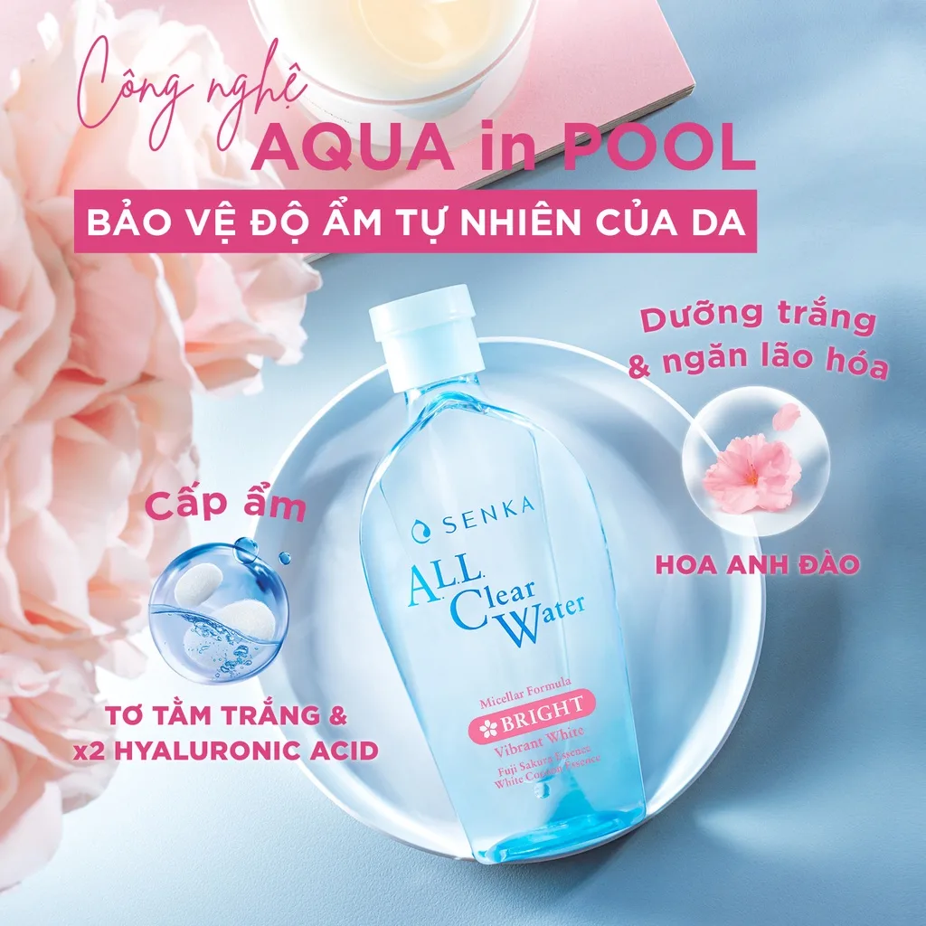 Nước Tẩy Trang Senka All Clear Water Micellar Formula Làm Sạch Trang Điểm Và Dưỡng Ẩm Cho Da 230ml 4