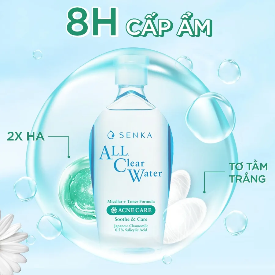 Nước Tẩy Trang Senka All Clear Water Micellar Formula Làm Sạch Trang Điểm Và Dưỡng Ẩm Cho Da 230ml 5