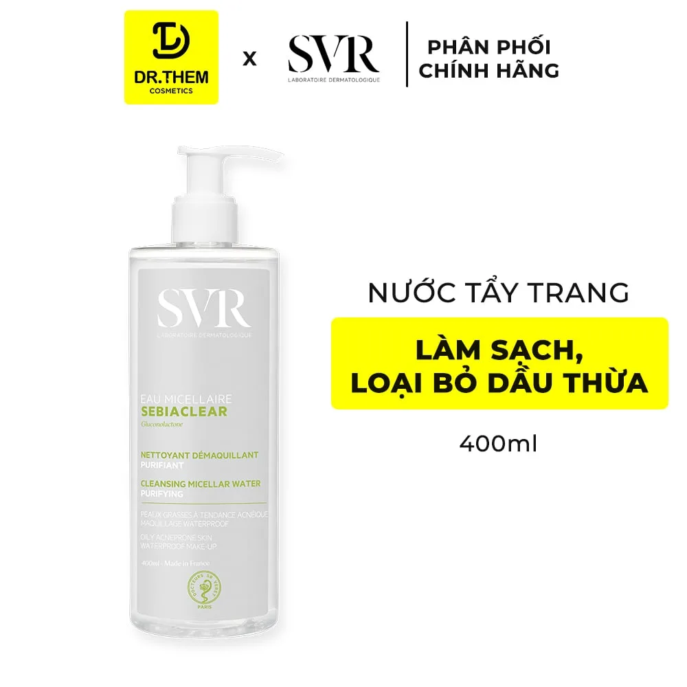 Nước Tẩy Trang SVR Sebiaclear Eau Micellaire Làm Sạch Kiềm Dầu Cho Da Hỗn Hợp Đến Da Dầu Mụn 75ml 400ml 6
