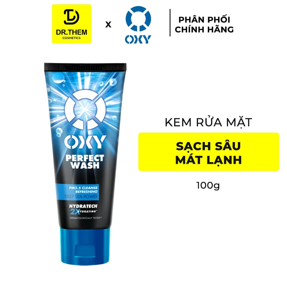 Kem Rửa Mặt OXY Perfect Wash Làm Sạch Sâu Bụi Mịn PM2.5 Bã Nhờn Và Tế Bào Chết Cho Da Thường Da Nhờn 100g