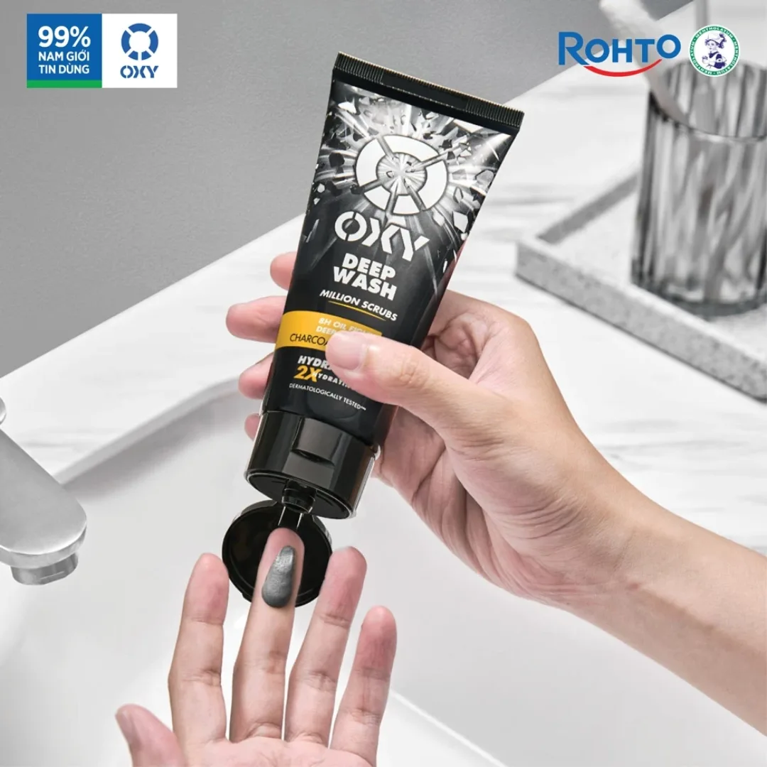 Kem Rửa Mặt OXY Deep Wash Than Đen Làm Sạch Sâu Giảm Nhờn Bóng Dầu Đến 8 Giờ Cho Da Thường Da Nhờn 100g 4