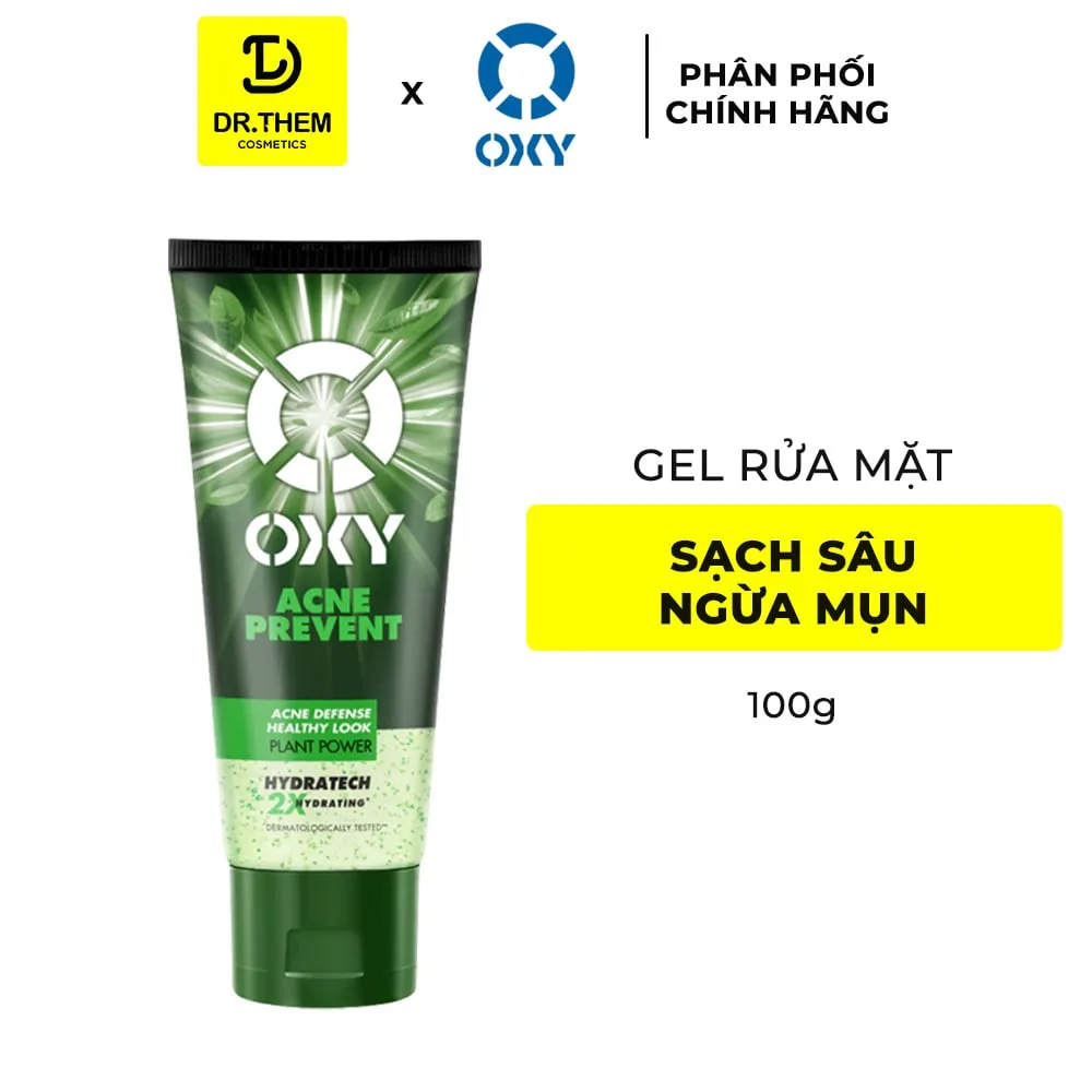 Gel Rửa Mặt OXY Acne Prevent Hạt Mát Xa Trà Xanh Làm Sạch Sâu Hỗ Trợ Ngừa Mụn Cho Da Mụn Da Nhờn 100g