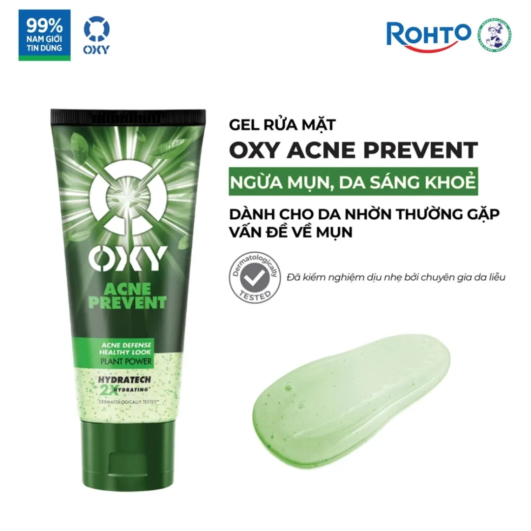 Gel Rửa Mặt OXY Acne Prevent Hạt Mát Xa Trà Xanh Làm Sạch Sâu Hỗ Trợ Ngừa Mụn Cho Da Mụn Da Nhờn 100g 2