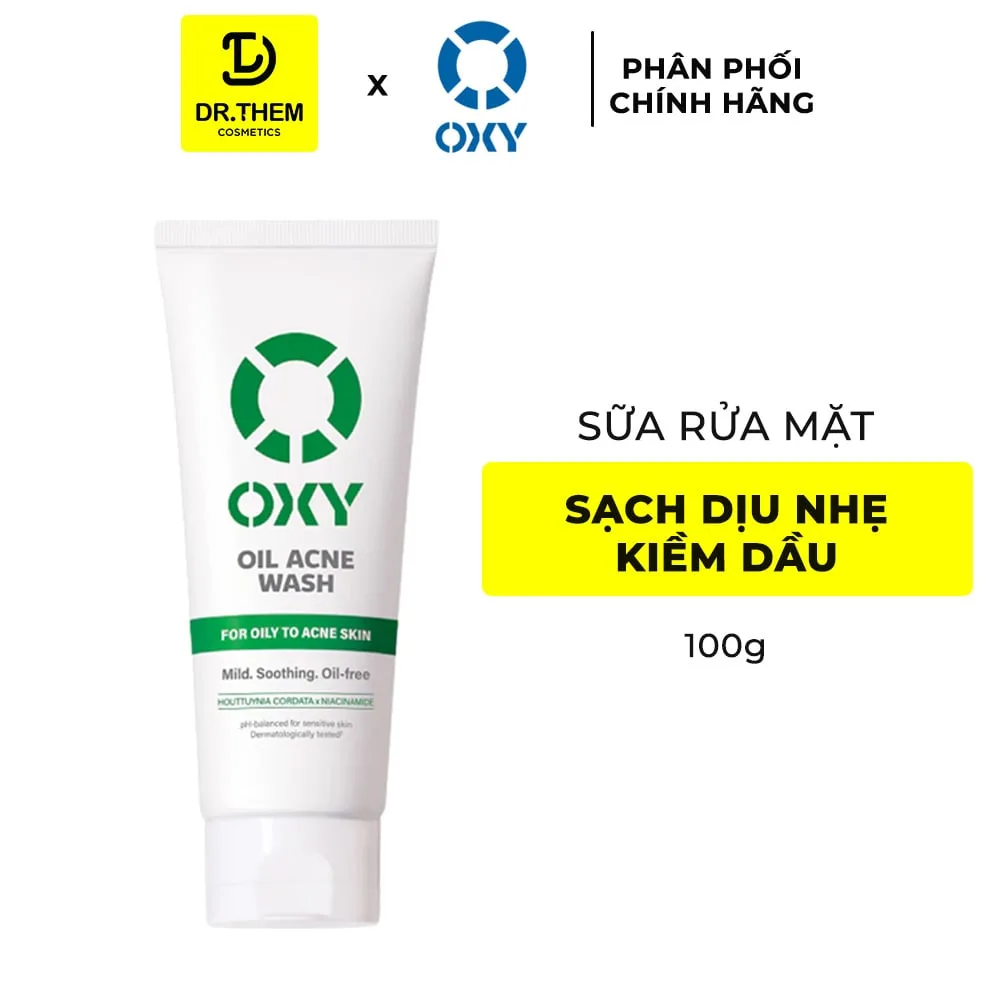 Sữa Rửa Mặt OXY Oil Acne Wash Giảm Dầu Và Dịu Da 8 Giờ Hỗ Trợ Ngừa Mụn Cho Da Hỗn Hợp Thiên Dầu Da Mụn 100g