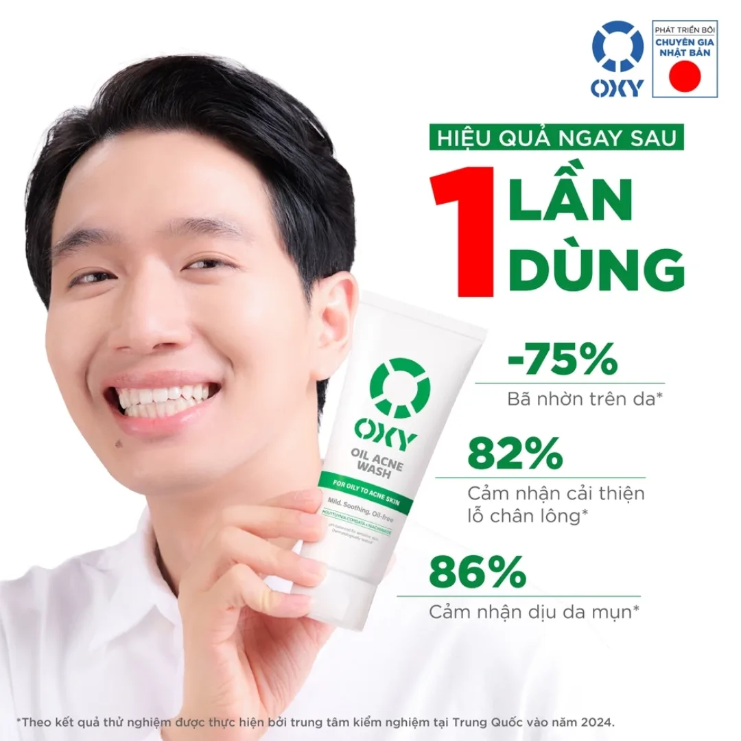 Sữa Rửa Mặt OXY Oil Acne Wash Giảm Dầu Và Dịu Da 8 Giờ Hỗ Trợ Ngừa Mụn Cho Da Hỗn Hợp Thiên Dầu Da Mụn 100g 5