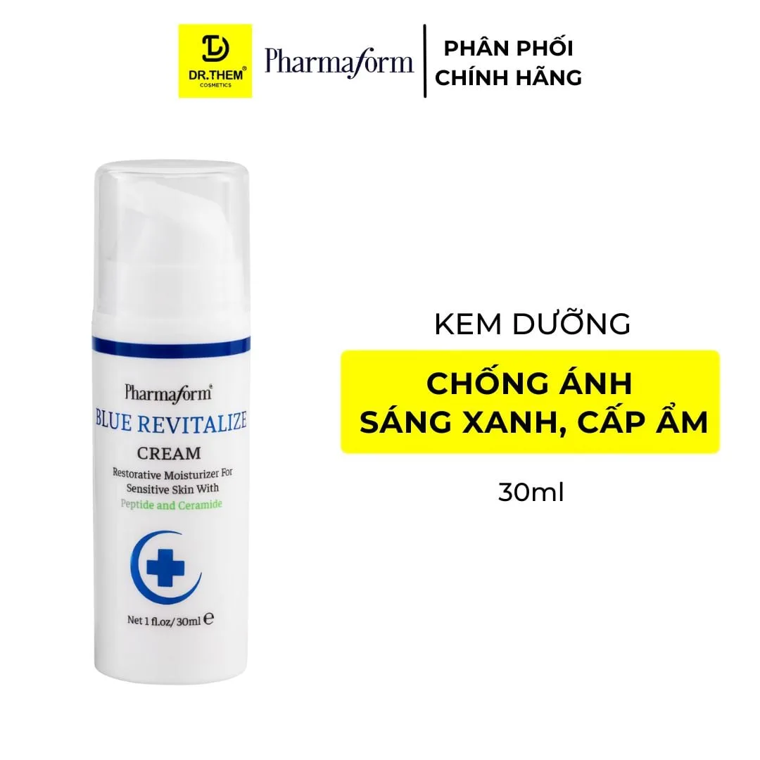Kem Dưỡng Ẩm Pharmaform Blue Revitalize Phục Hồi Chống Ánh Sáng Xanh Hỗ Trợ Chống Lão Hóa Cho Mọi Loại Da 30ml