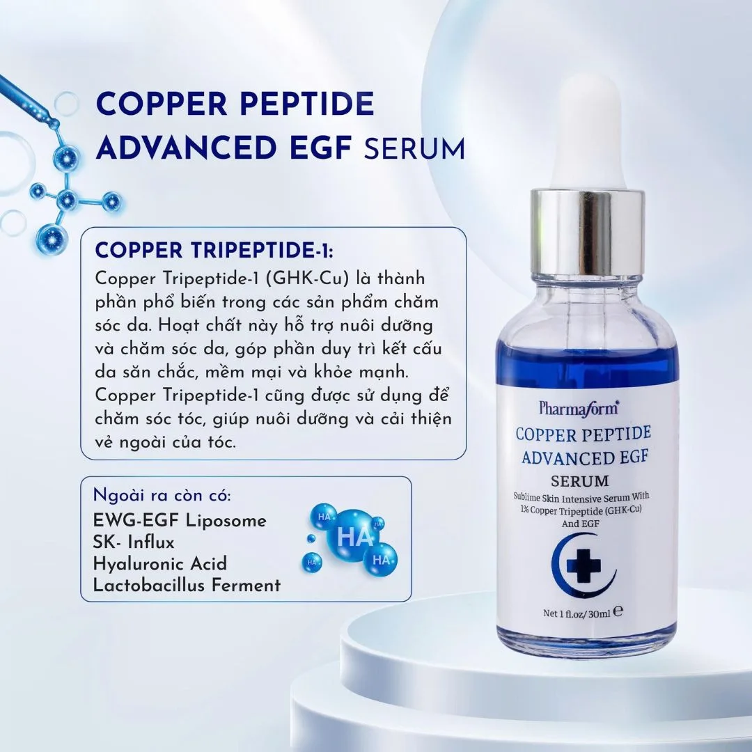 Tinh Chất Pharmaform Copper Peptide Advanced EGF Phục Hồi Da Tổn Thương Hỗ Trợ Chống Lão Hóa 30ml 2