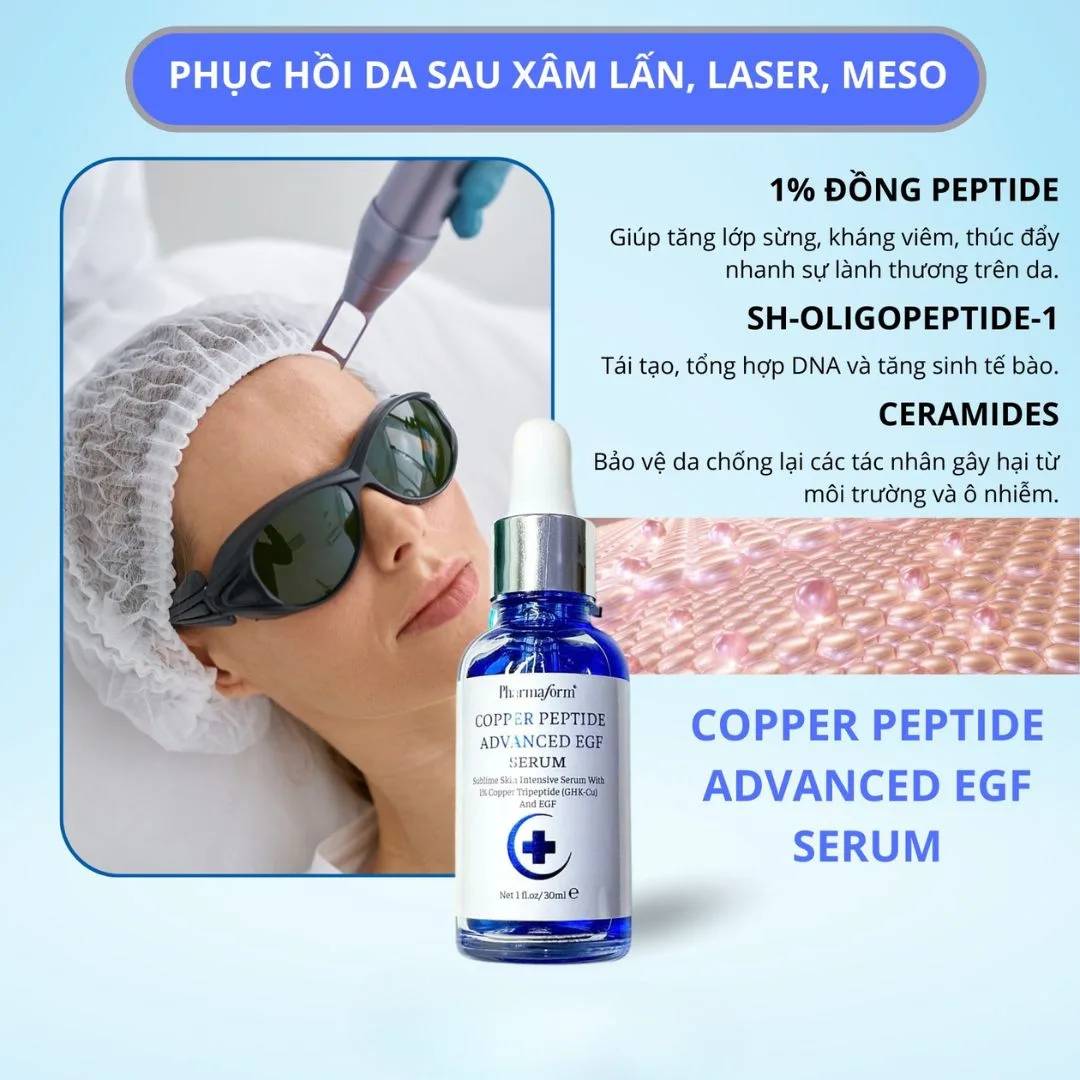 Tinh Chất Pharmaform Copper Peptide Advanced EGF Phục Hồi Da Tổn Thương Hỗ Trợ Chống Lão Hóa 30ml 4