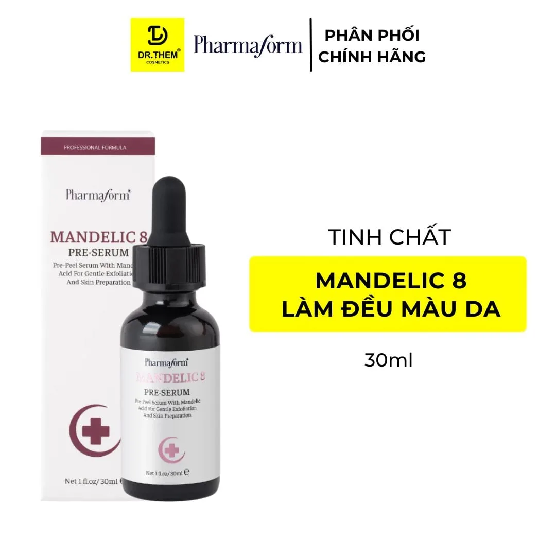 Tinh Chất Pharmaform Mandelic 8 Pre Serum Tẩy Tế Bào Chết Dịu Nhẹ Hỗ Trợ Làm Đều Màu Da Sáng Mịn 30ml
