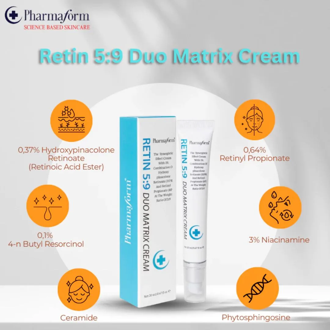 Kem Dưỡng Retinol Pharmaform Retin 5:9 Duo Matrix Cream Hỗ Trợ Chống Lão Hóa Giảm Nếp Nhăn Đều Màu Da 20ml 3