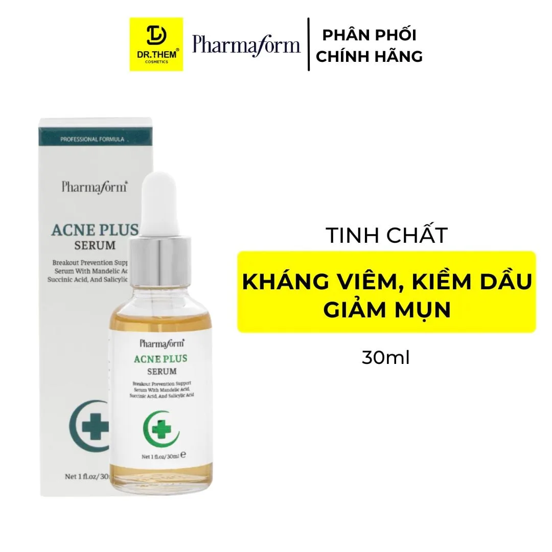 Tinh Chất Pharmaform Acne Plus Serum Ngăn Ngừa Mụn Kiểm Soát Dầu Nhờn Se Khít Lỗ Chân Lông Cho Da Mụn 30ml