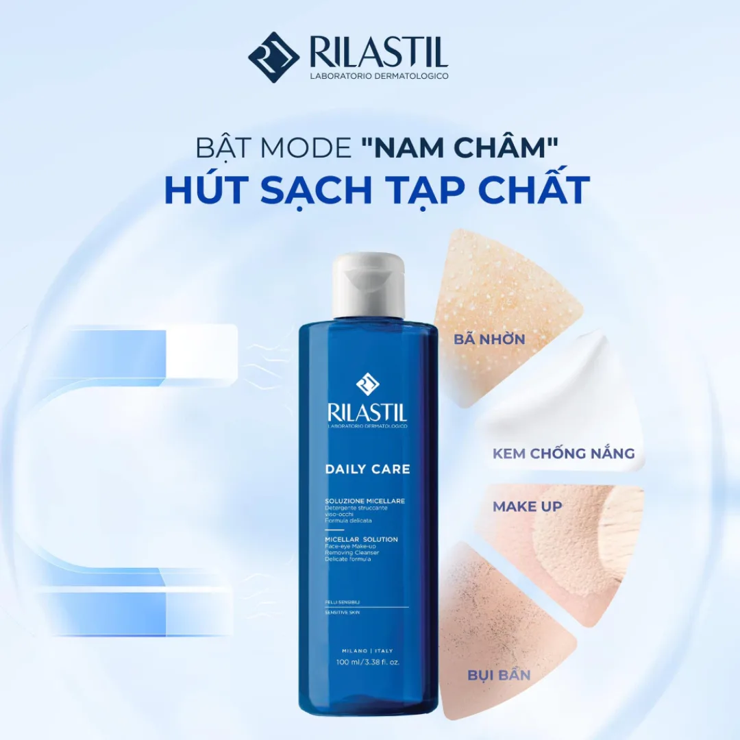 Nước Tẩy Trang Rilastil Daily Care Micellar Solution Làm Sạch Sâu Dịu Nhẹ Cân Bằng Độ pH Cho Mọi Loại Da 400ml 5