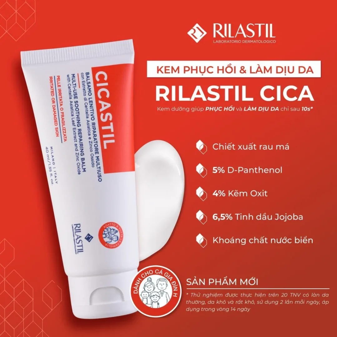 Kem Dưỡng Rilastil Cicastil Multi Use Soothing Repairing Balm Hỗ Trợ Phục Hồi Làm Dịu Da Kích Ứng 40ml 2