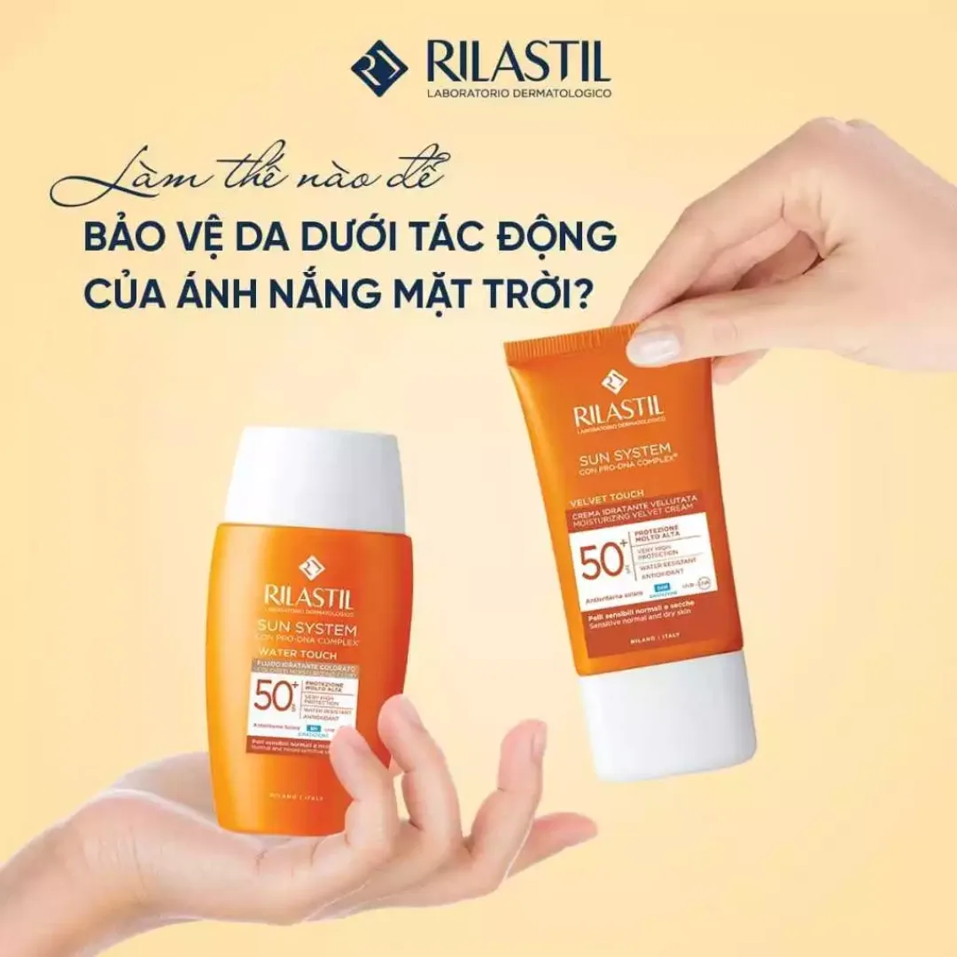 Kem Chống Nắng Cấp Ẩm Rilastil Sun System Velvet Touch Moisturizing Velvet Cream SPF 50+ Kiềm Dầu Che Khuyết Điểm 50ml 3