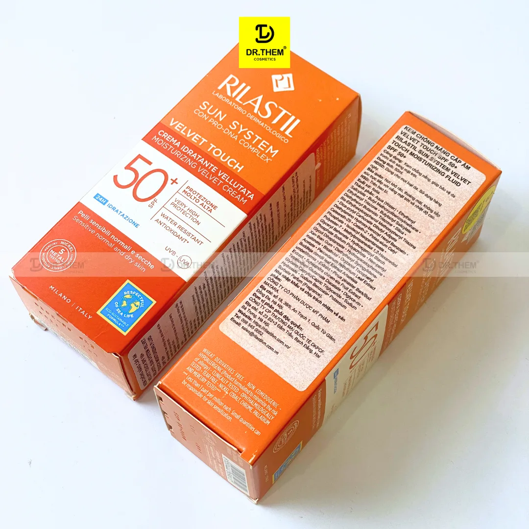 Kem Chống Nắng Cấp Ẩm Rilastil Sun System Velvet Touch Moisturizing Velvet Cream SPF 50+ Kiềm Dầu Che Khuyết Điểm 50ml 5