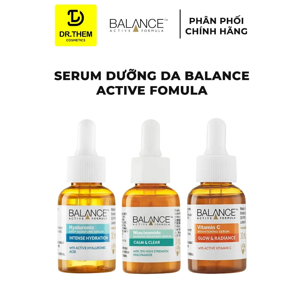 Serum Dưỡng Da Balance Active Formula Vitamin C Niacinamide Hyaluronic Dưỡng Sáng Cấp Ẩm Da 30ml