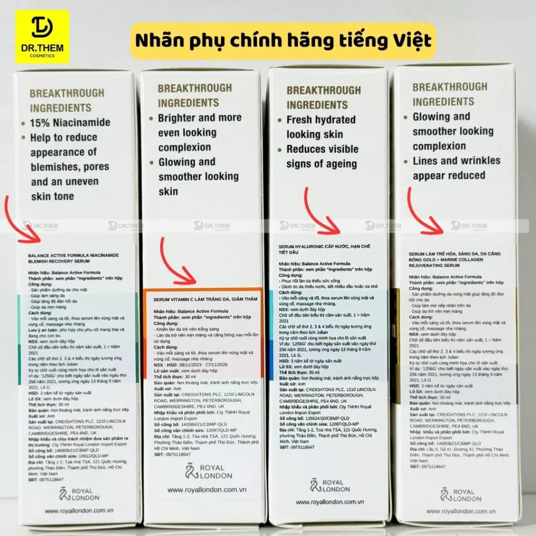 Serum Dưỡng Da Balance Active Formula Vitamin C Niacinamide Hyaluronic Dưỡng Sáng Cấp Ẩm Da 30ml 3
