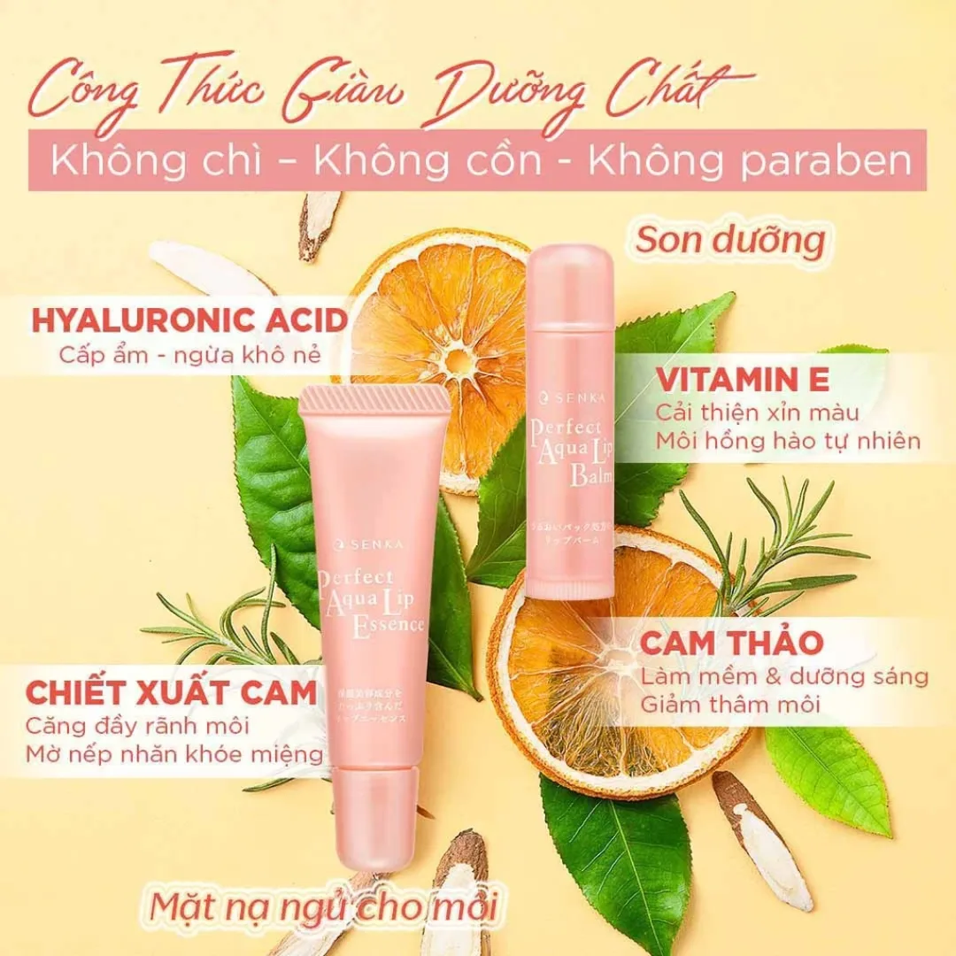 Son Dưỡng Môi Senka Perfect Aqua Lip Balm Cấp Ẩm Ngừa Khô Nứt Nẻ Và Giảm Nếp Nhăn Môi 4.5g 10g 3