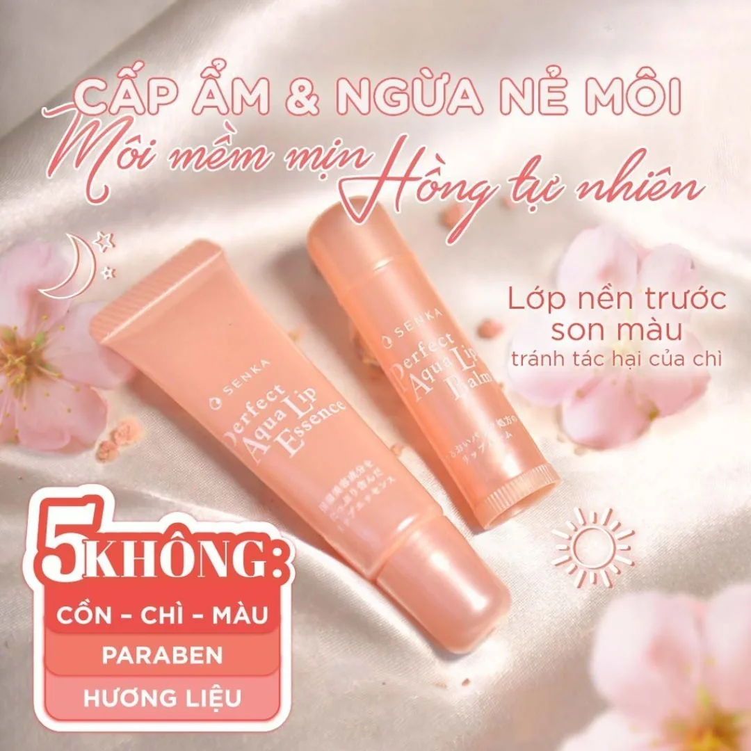 Son Dưỡng Môi Senka Perfect Aqua Lip Balm Cấp Ẩm Ngừa Khô Nứt Nẻ Và Giảm Nếp Nhăn Môi 4.5g 10g 4