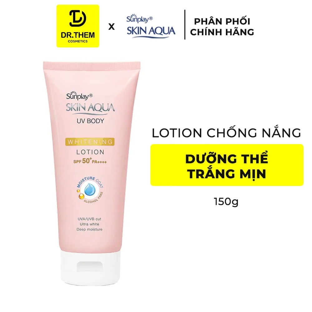 Lotion Chống Nắng Sunplay Skin Aqua UV Body Whitening SPF50+ PA++++ Dưỡng Thể Sáng Mịn Toàn Thân 150g