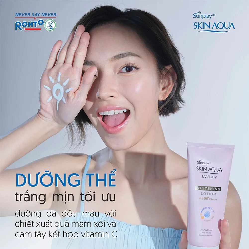 Lotion Chống Nắng Sunplay Skin Aqua UV Body Whitening SPF50+ PA++++ Dưỡng Thể Sáng Mịn Toàn Thân 150g 4