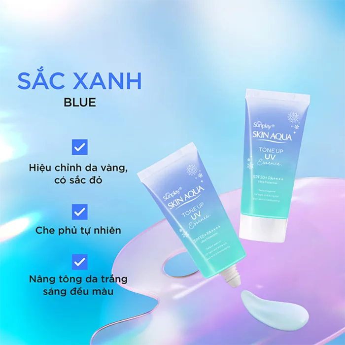 Tinh Chất Chống Nắng Sunplay Skin Aqua Tone Up UV Essence Blue Nâng Tông Kiềm Sắc Đỏ Dưỡng Ẩm 12H 50g 3