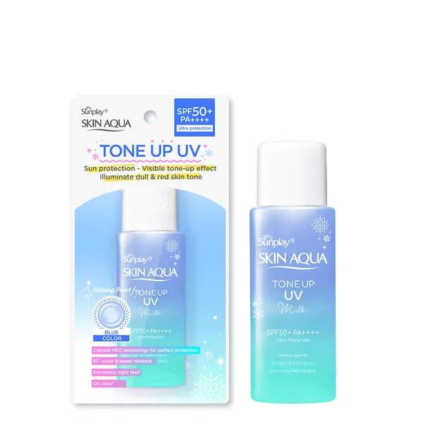 Sữa Chống Nắng Sunplay Skin Aqua Tone Up UV Milk Blue Nâng Tông Hiệu Chỉnh Sắc Da Kiểm Soát Dầu 12H 50g 6