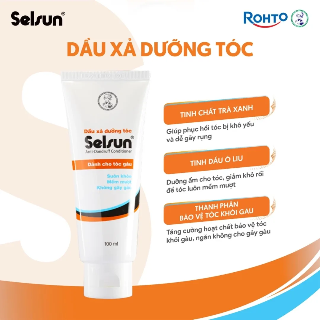 Dầu Xả Selsun Anti Dandruff Conditioner Dưỡng Tóc Mềm Mượt Dành Cho Tóc Gàu Khô Yếu Gãy Rụng 100ml 3